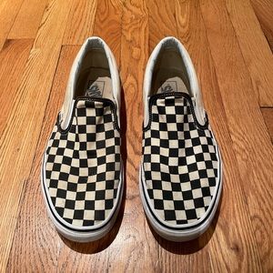 Vans checkerboard slip ons